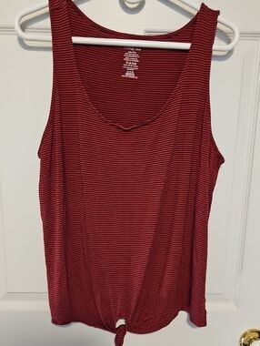 George Red Striped Tie-Knot Tank Top
